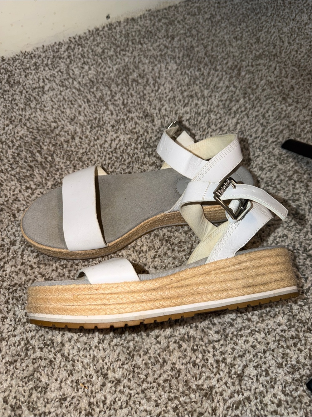 Women’s White Espadrille Platform Sandals size 8.5